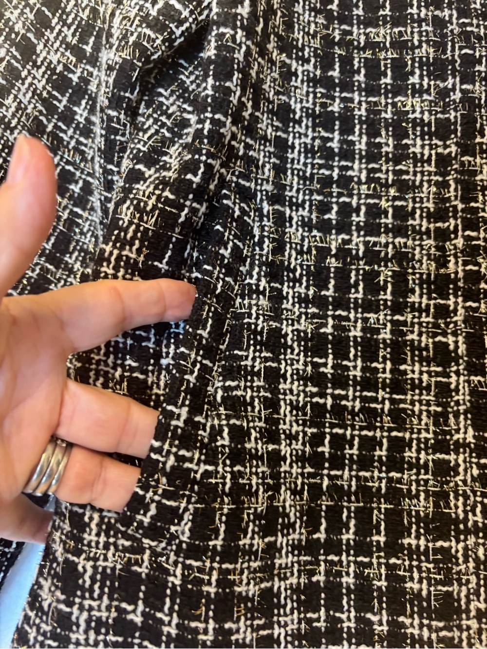 NWT Elleven Black White Tweed Jacket Blazer Career Office Classic Size Large - Picture 8 of 8
